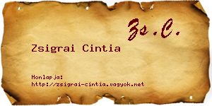 Zsigrai Cintia névjegykártya